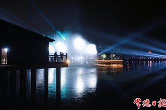 【攝影報道】噴泉水秀，天幕露營，漁歌營地夜晚迎來第一波游客