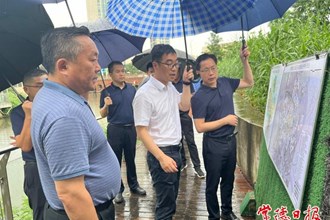 市領(lǐng)導督導檢查江北城區(qū)防汛排澇