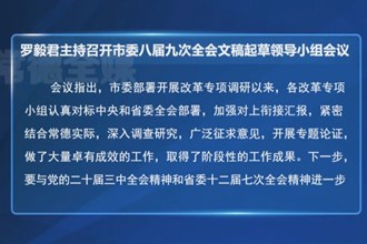 羅毅君主持召開常德市委八屆九次全會文稿起草領(lǐng)導(dǎo)小組會議